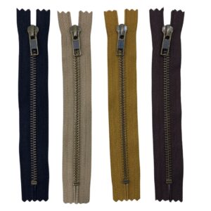 CIERRE DE METAL FIJO N°5 YKK BRONCE EMPAVONADO POR UNIDAD