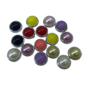 APLIQUE PERLA 12MM ACRILICO BASE NIQUEL