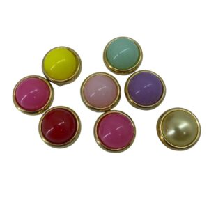 APLIQUE PERLA DE 12MM ACRILICO BASE DORADA