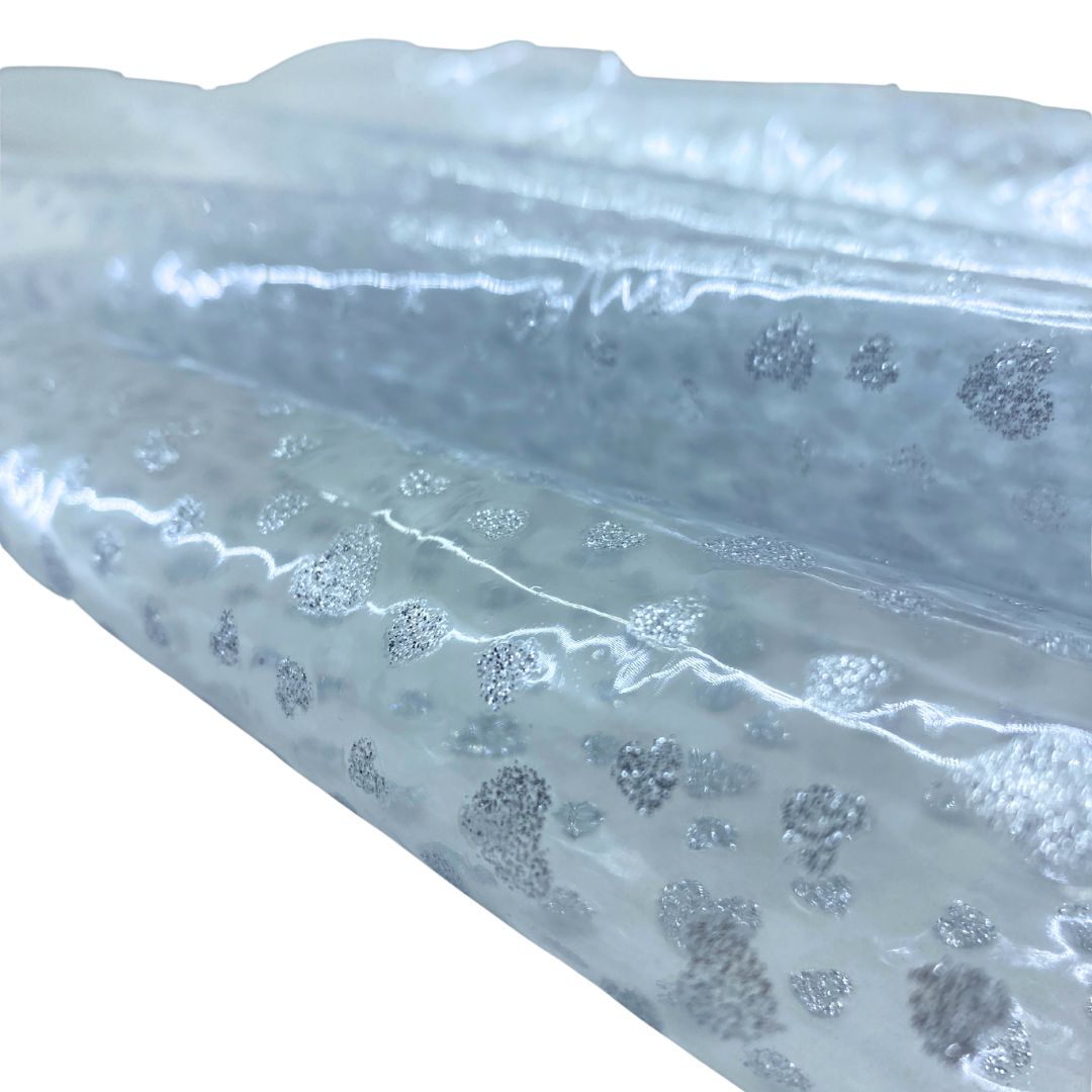 TELA PVC CRISTAL CON CORAZON - POR METRO
